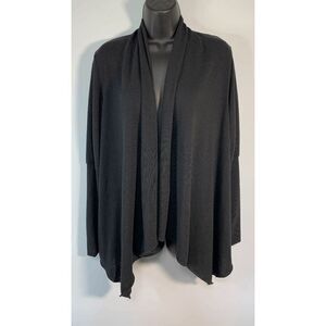 Matty M Womens Cardigan Sweater Open Front Long Sleeve Stretch Black Size Medium